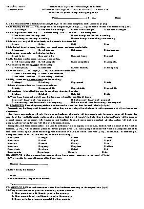 6 Đề kiểm tra định kỳ học kỳ 1 môn Tiếng Anh Lớp 12 - Năm học 2015-2016